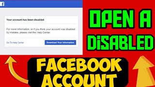 How to open a disabled Facebook account 3 method 2021/2022