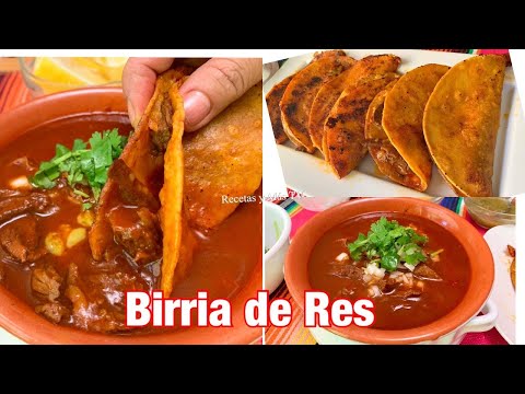 BIRRIA DE RES CON CONSOMÉ Y TACOS, UNA RECETA DELICIOSA, FACIL Y RAPIDA