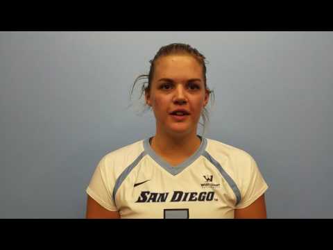 USD's Lisa Kramer  after beating LMU 10-20-16