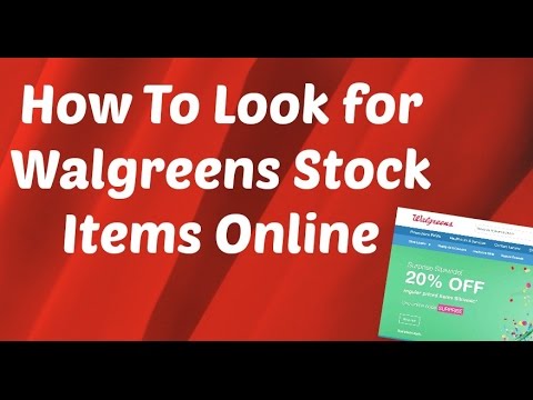 How to Look for Walgreens Stock Items Online Video