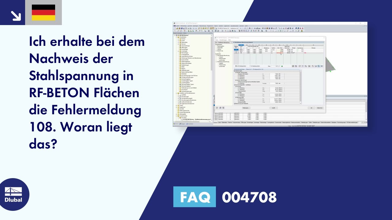 FAQ 004708 | Ich erhalte bei dem Nachweis der Stahlspannung in RF-BETON Flächen die Fehlermeldung...