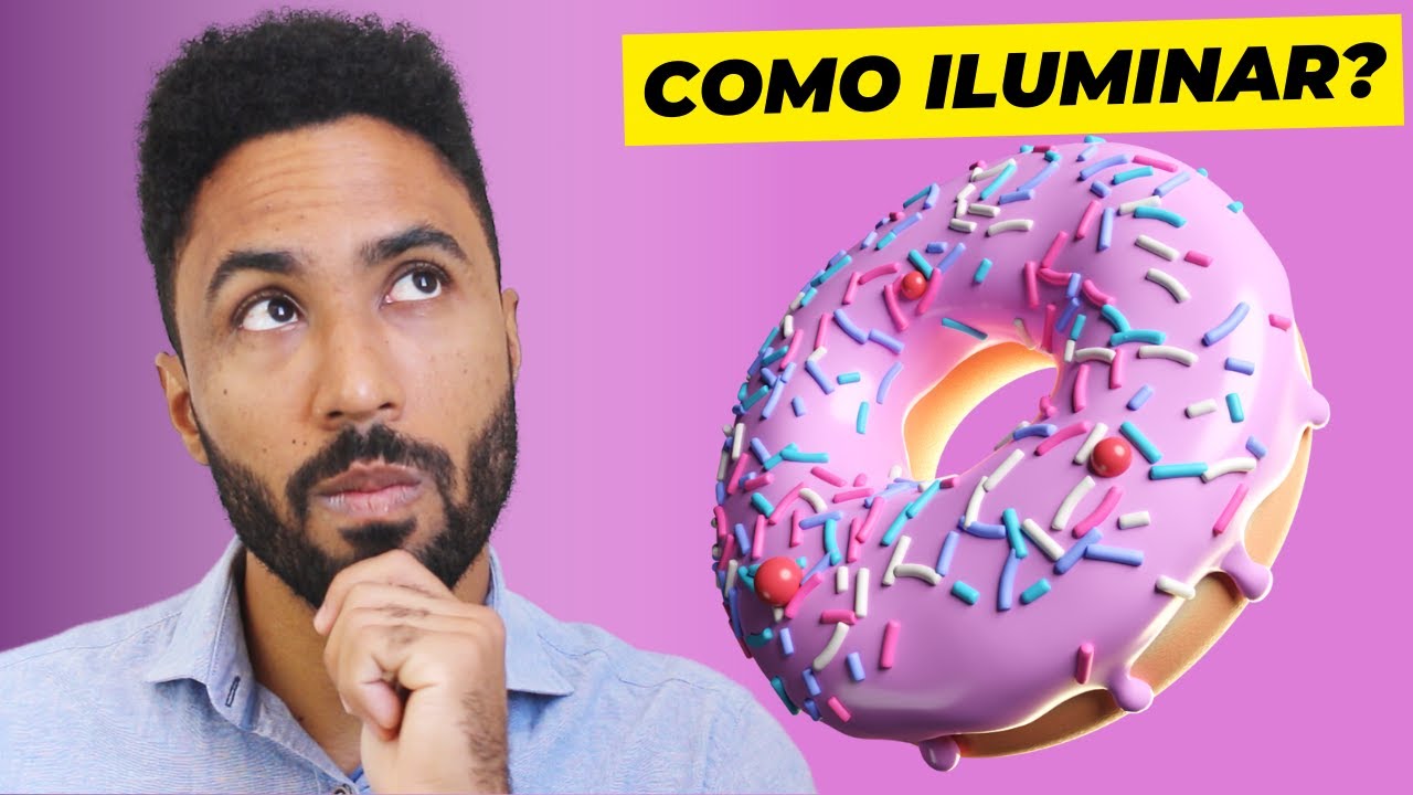 Como iluminar cena no Blender - Curso Básico de Blender - Aula 12
