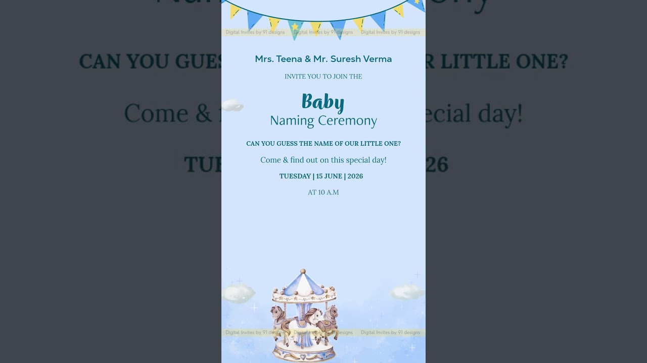 Floral Baby Naming Ceremony Invite