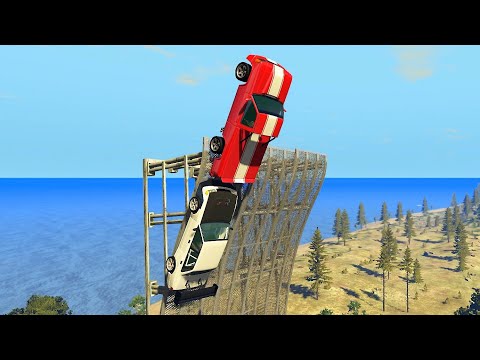 High Speed BackFlip Ramp Jumps (Crash Test) - BeamNG.drive Crazy Jumps & Crashes