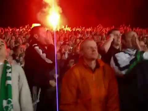 Ireland -V- Czech Republic Lansdowne Road 2006. South Terrace celebrates goal with flares