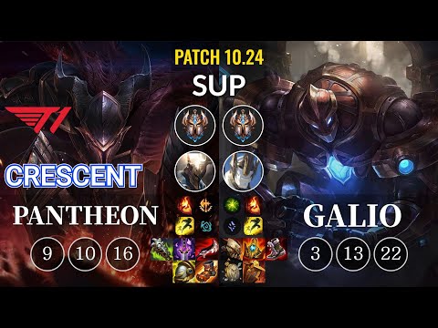 T1 Crescent Pantheon vs Galio Sup - KR Patch 10.24