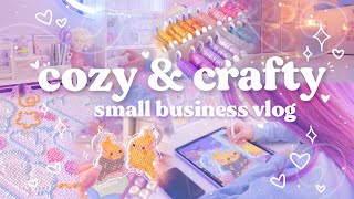 Creating new things in my colorful studio ♡₊˚ Cross stitch & chill small business studio vlog