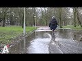 Vele regenval zorgt voor ondergelopen fietspaden