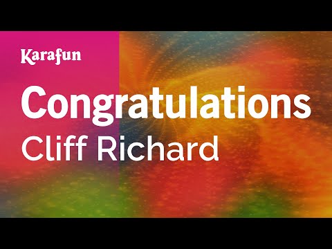 Congratulations - Cliff Richard | Karaoke Version | KaraFun
