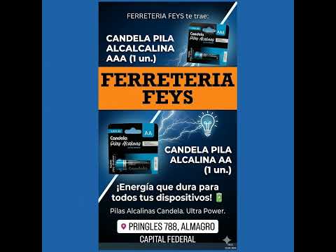 Pila Alcalinas CANDELA AA y AAA Máxima Energía en Ferretería Feys 🔋#shortsargentina #shorts #almagro