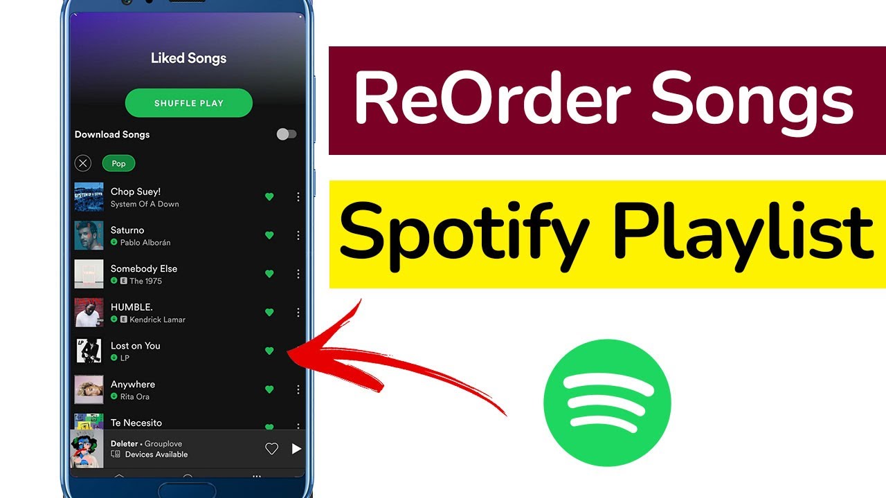 How to ReOrder Songs in Playlist on Spotify App?