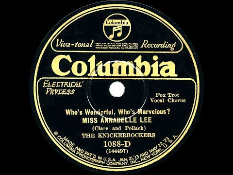 1927 Ben Selvin  (as ‘The Knickerbockers’) - Miss Annabelle Lee (Ben Selvin, vocal)
