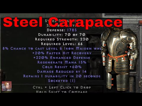D2R Unique Items - Steel Carapace (Shadow Plate)