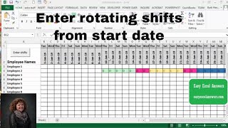 Enter rotating shifts from a start date in Excel