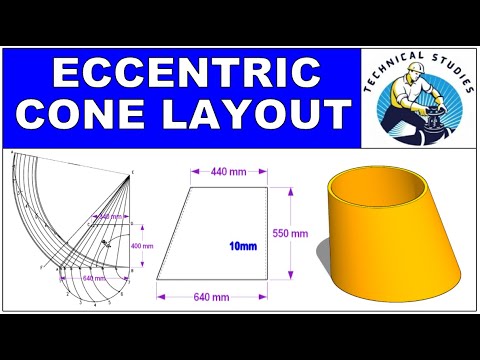 How to layout an eccentric cone Easiest method एक्सेंट्रिक कोन कैसा बनाएंगे