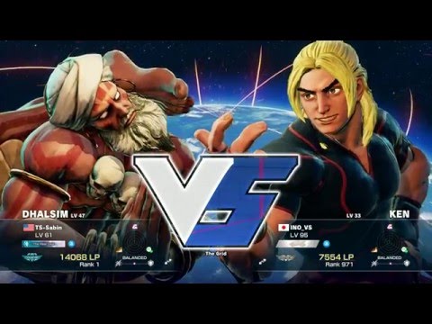 SF5 Japan Netplay - TS Sabin (Dhalsim) vs Ino (Ken) [720p/60fps]