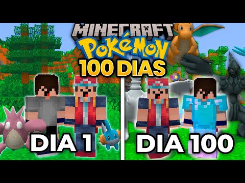 SOBREVIVI 100 DIAS COM O MEU IRMÃO NO PIXELMON DO MINECRAFT