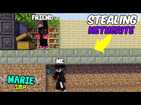 I STOLE FULL NETHERITE ARMOUR From My FRIEND IN MINECRAFT || Marie SMP #11