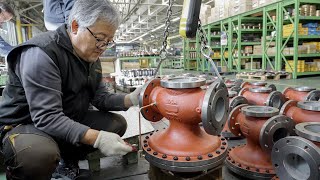 The Manufacturing Process of Industrial Valves. 62 Years Old Cast Valv