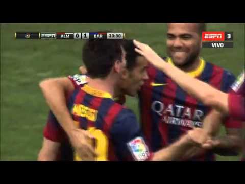Record y golazo de MESSI al Almeria (Bar 1 - Alm 0)