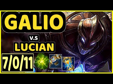 MASK (GALIO) vs LUCIAN - 7/0/11 KDA MID GAMEPLAY - KR Ranked GRANDMASTER