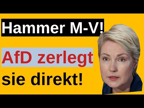 AfD shuts Schwesig down immediately! Schwesig is hit by the AfD hammer in Mecklenburg-Western Pom...