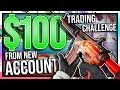 $100 TO DRAGON LORE TRADING CHALLENGE FROM NEW ACCOUNT!