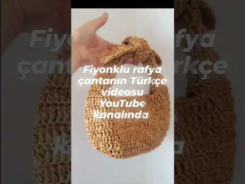 Fiyonklu rafya çanta yapımı / Raffia bag with bow tutorial #crochet #tığişi #çantayapımı #shorts