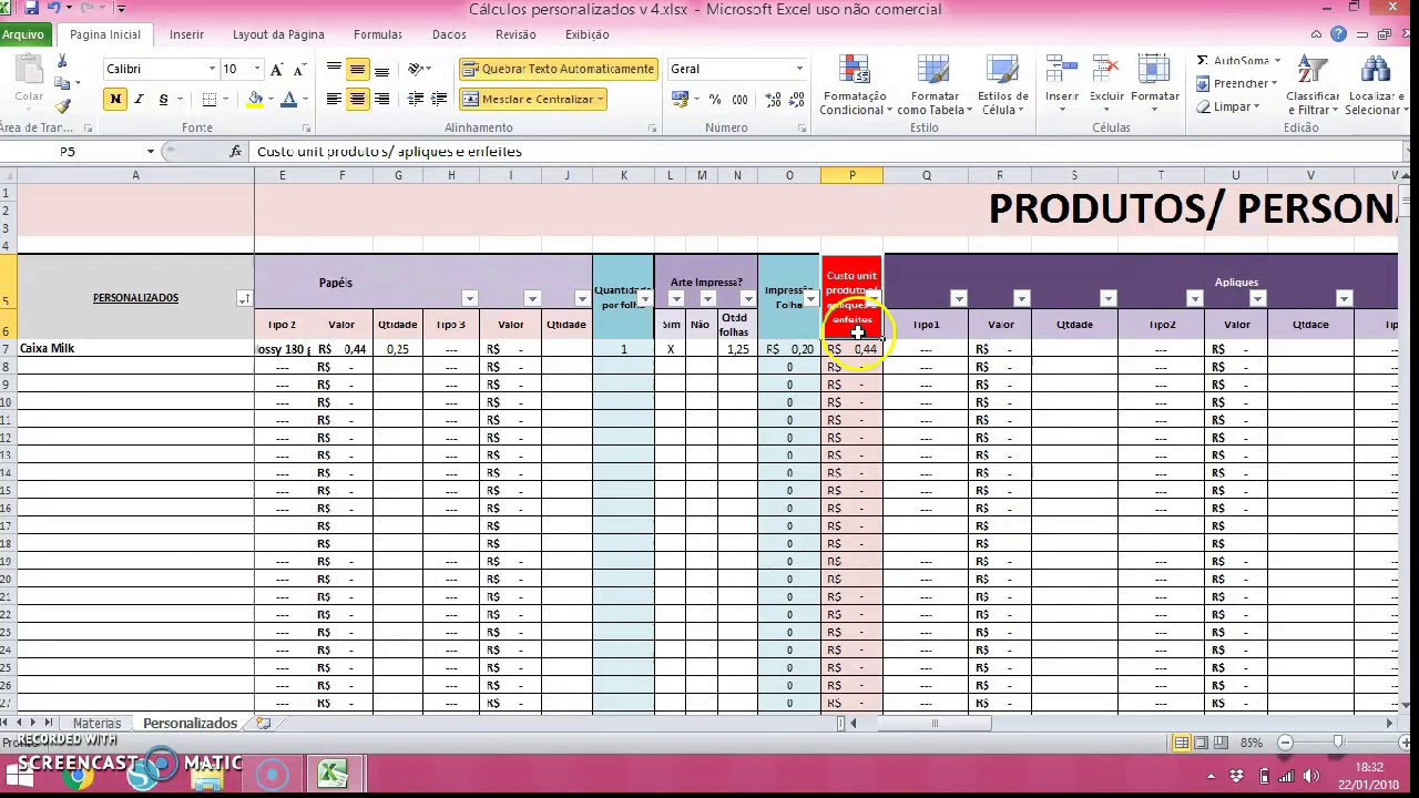 Como calcular o preço dos seus personalizados - Planilha de precificação grátis para baixar