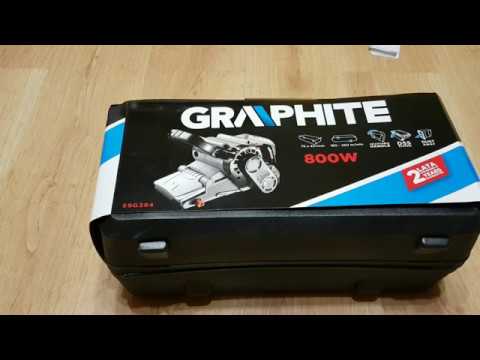 Juostinis šlifuoklis Graphite 800W 59G394 video