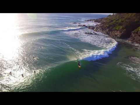 Drone view of fun surf at Crescent Head