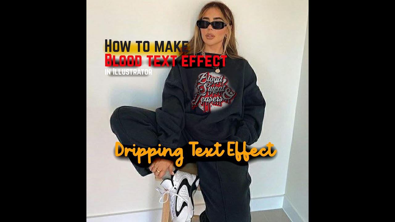 How to make the Blood text effect in Illustrator #dripping text effects #illustrator #tshirt