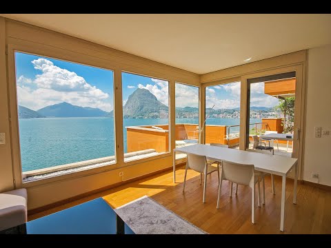 Lugano prestigious lakefront penthouse for sale