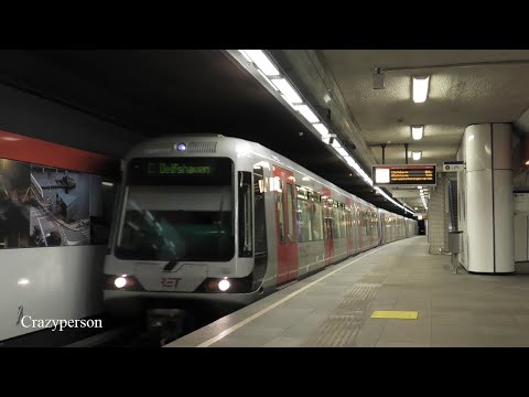 RET Metro naar Nesselande en Delfshaven op Coolhaven