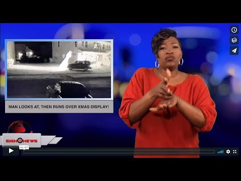 Man looks at, then runs over Christmas display! (ASL - 12.12.18)