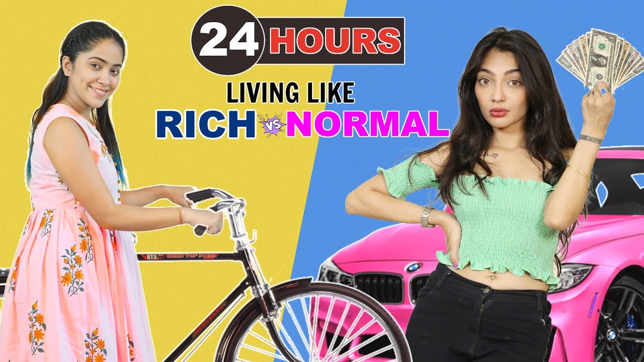 24 Hours Living Like Rich Vs Normal Challenge | Anaysa