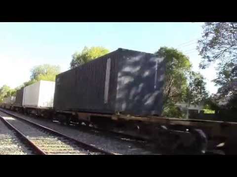 goods train goes past Millswood station, (deshaked)