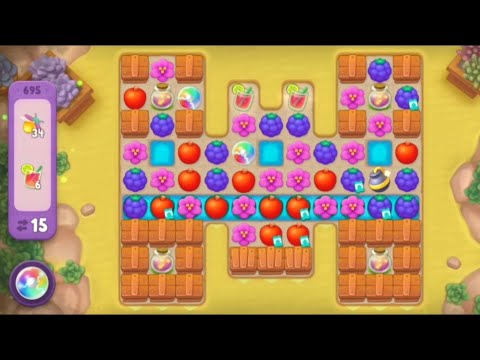 Gardenscapes Level 695 Super Hard Level All Goals Complete - Playrix Gameplay