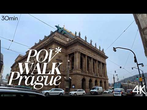 PRAGUE 4K Walking Tour | Wenceslas Square, National Theatre, Kampa & Charles Bridge Views