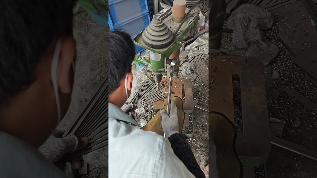 Steel rod drilling with jig fixture