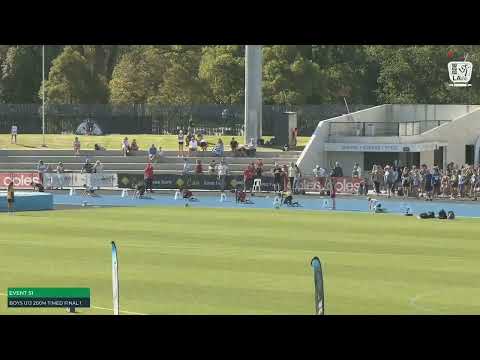 U13 Boys 200m Timed Final 1: 2022 Commonwealth Bank State Track and Field Championships // LAVicTV