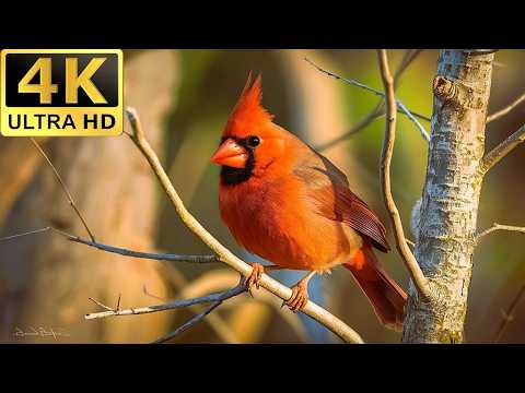 4K-Stunning Red Cardinal in the Wild | Beautiful Birds of the Amazon #birds #amazon