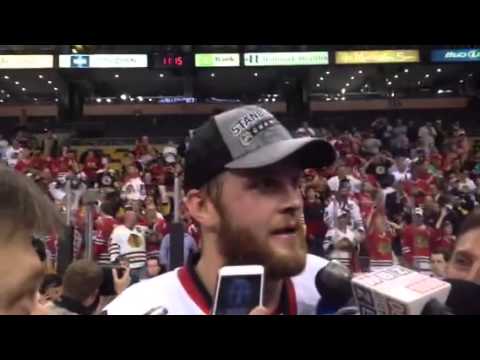Bryan Bickell Interview - 2013 Stanley Cup Celebration