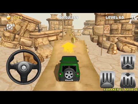 Mountain Climb 4x4: Green Jeep Wrangler Driving Impossible Stunts - Levels 51 to 60 Android Gameplay