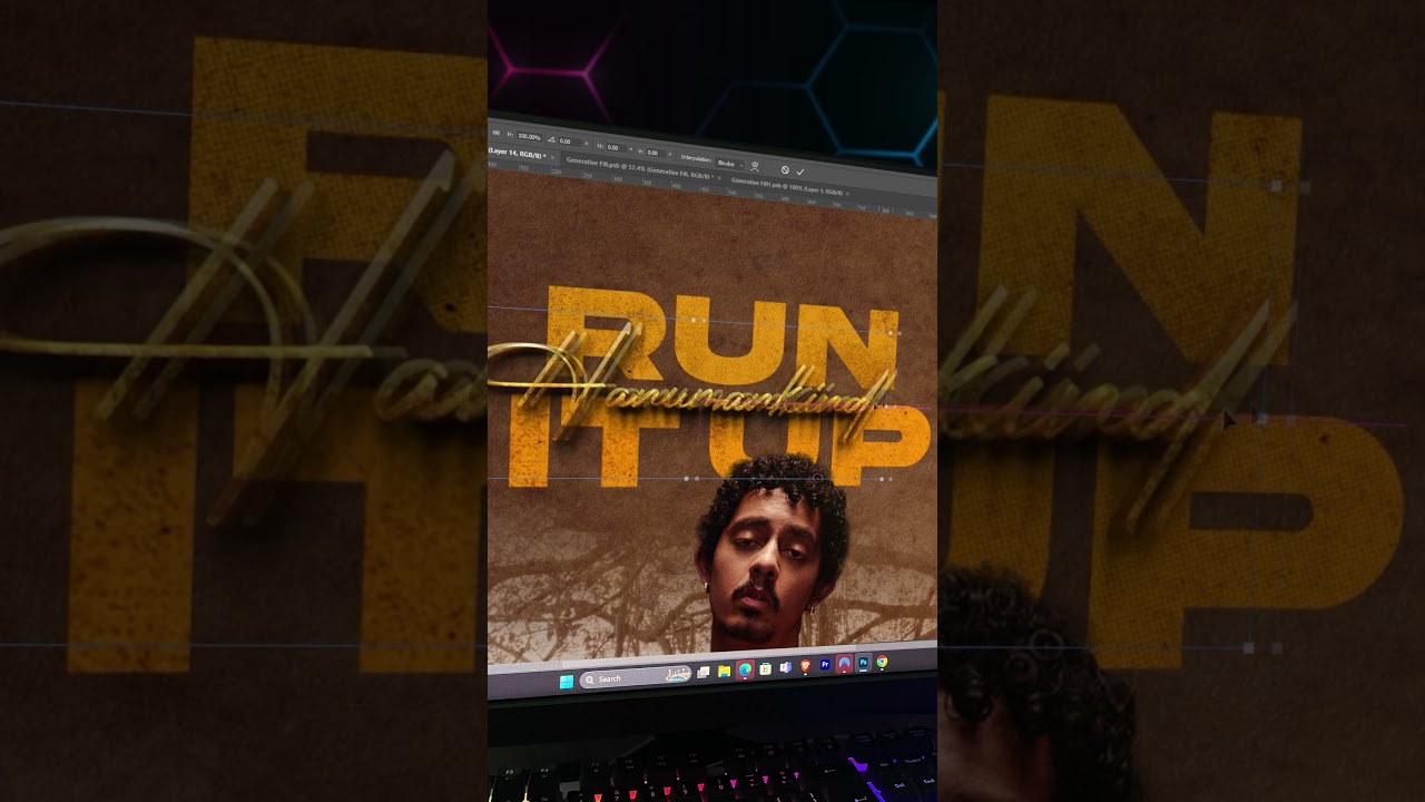 Day 15 poster design #posterdesign #hanumankind #graphicdesign #photoshoptutorial