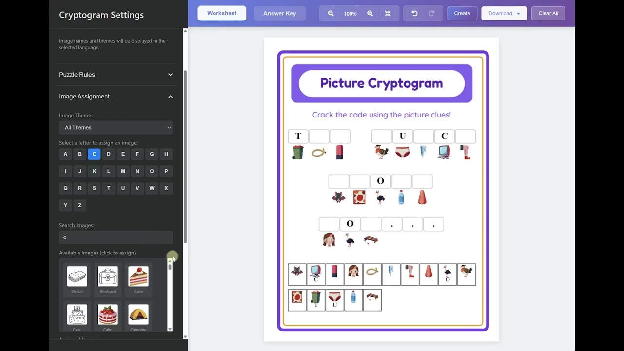 How to Create Picture Cryptogram Cipher Worksheets — Step-by-Step Tutorial