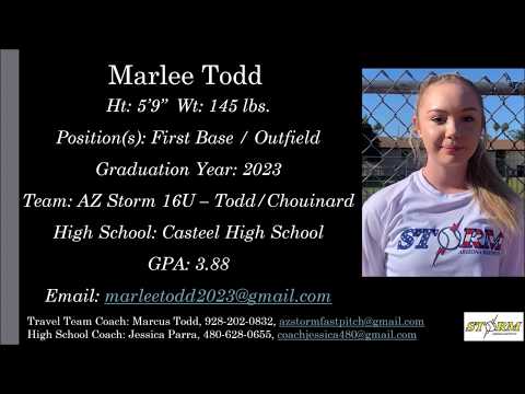 Marlee Todd Softball Skills Video - 2023 1B Outfield Slapper