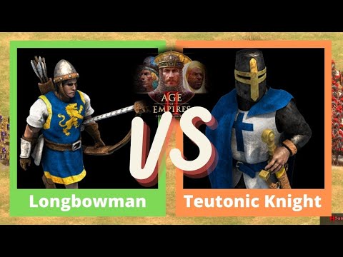 Longbowman VS Teutonic Knight (Britons VS Teutons) - Age of Empires 2: Definitive Edition