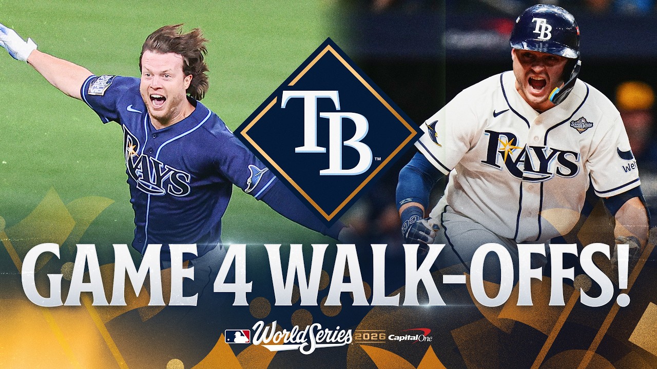 BOTH TIMES the Rays walked off a World Series Game 4 (Brett Phillips, Ben Williamson) MLB Highlights