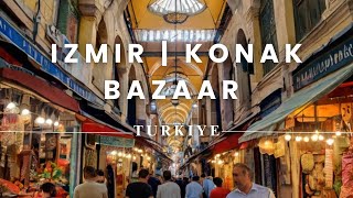 Konak Bazaar, Izmir, Turkey 4K Walking Tour | Konak Bazaar & Authentic Turkish S